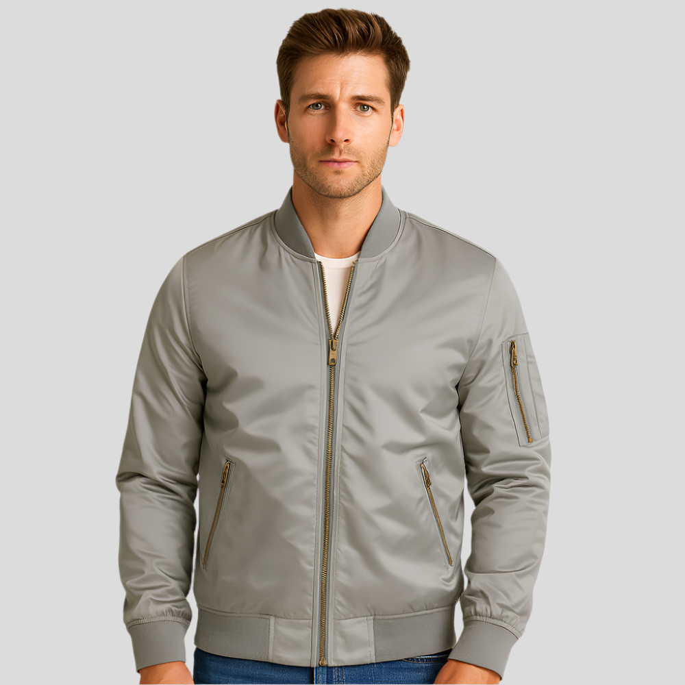Blouson bombardier pour homme avec fermetures éclair métalliques - Timothy