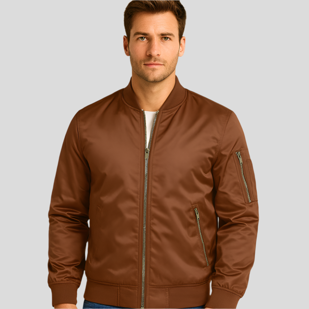 Blouson bombardier pour homme avec fermetures éclair métalliques - Timothy