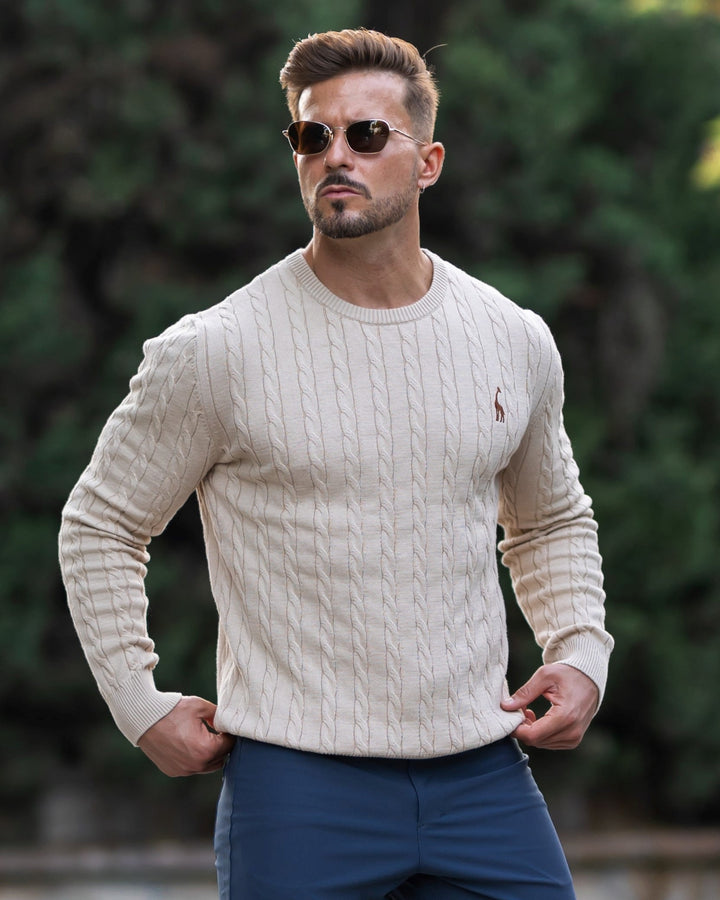 Pull en tricot tressé pour hommes - Lioren
