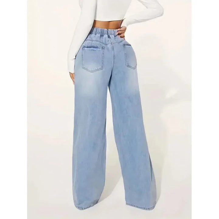 Jean large à taille haute pour femme - Amandine