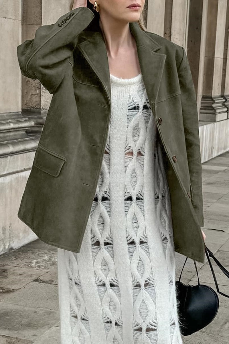Blazer en cuir végétalien coupe classique pour femme - Colette