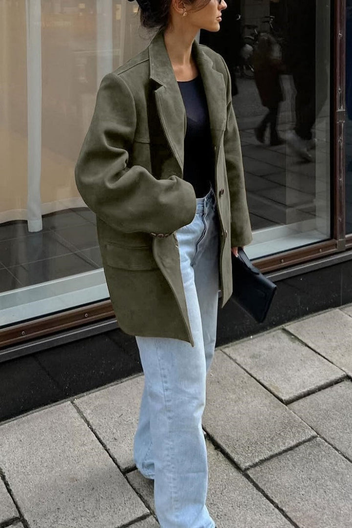 Blazer en cuir végétalien coupe classique pour femme - Colette