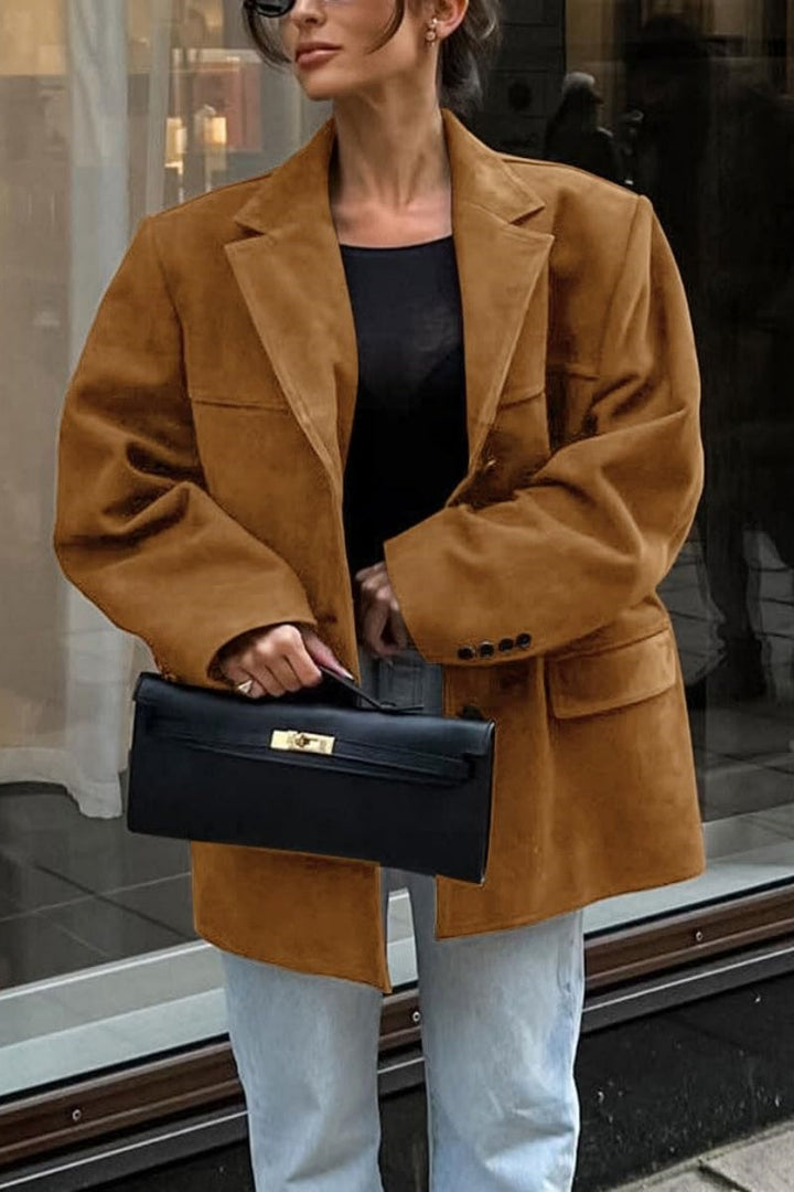 Blazer en cuir végétalien coupe classique pour femme - Colette
