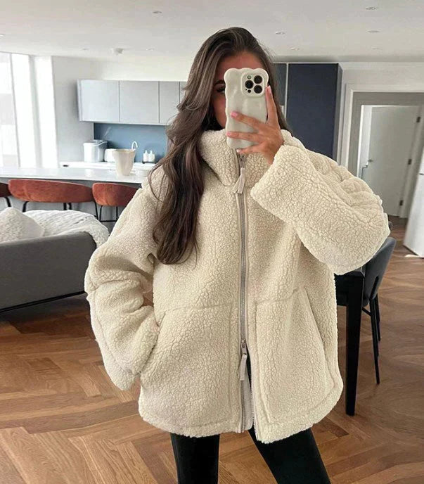 Veste chaude surdimensionnée pour femme avec fermeture éclair - Selindra