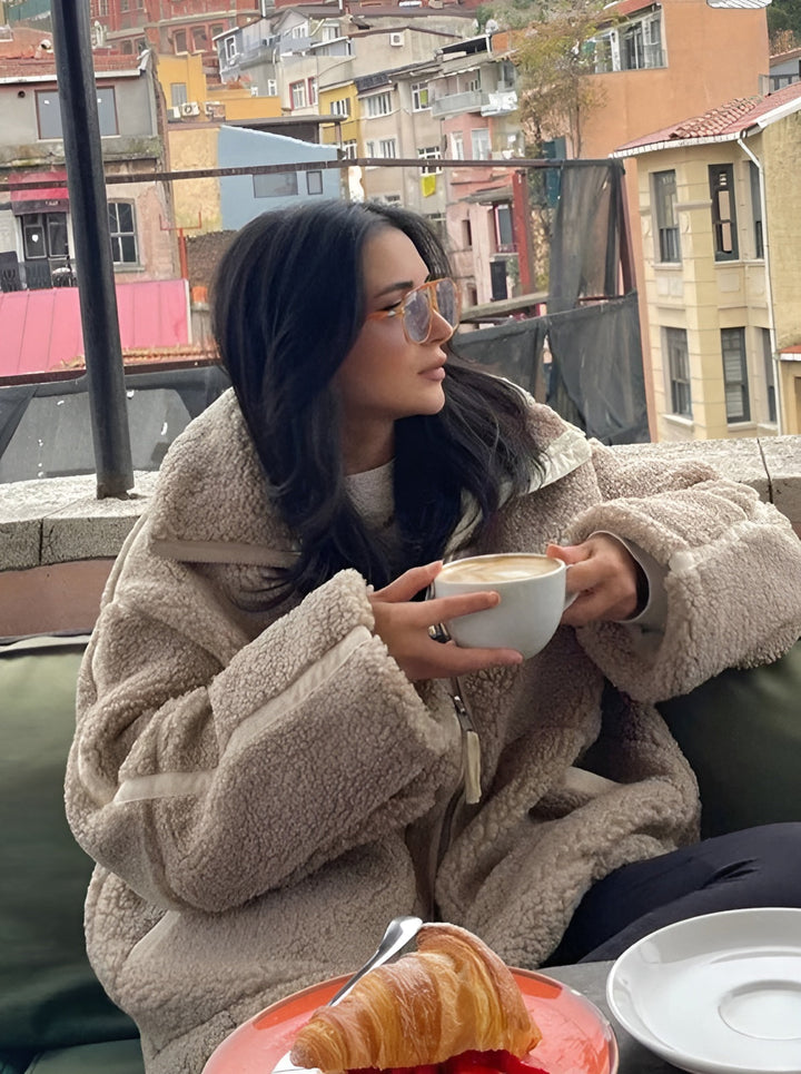 Veste chaude surdimensionnée pour femme avec fermeture éclair - Selindra