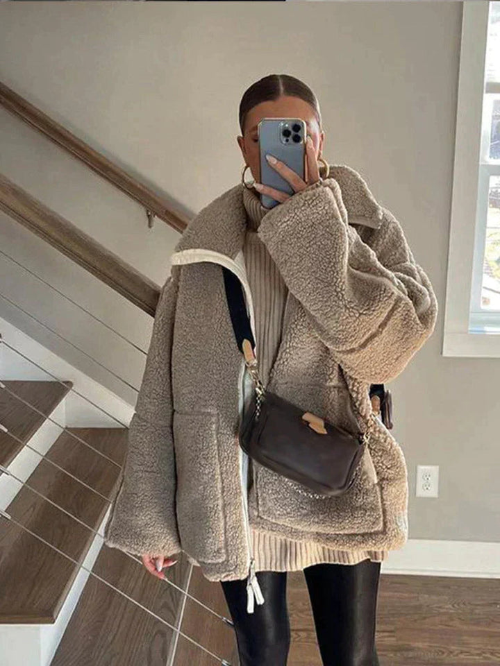 Veste chaude surdimensionnée pour femme avec fermeture éclair - Selindra