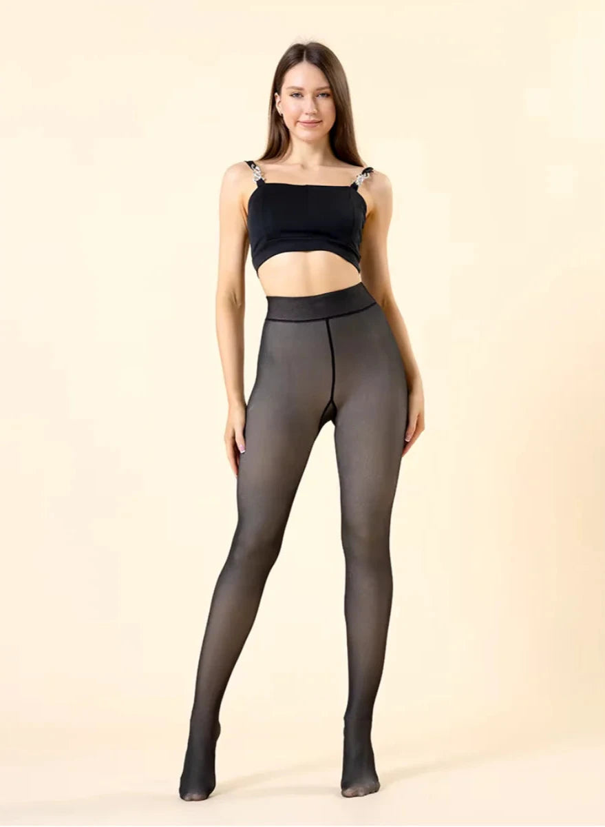 Collant thermique ajusté pour femmes avec doublure en polaire - Delphine