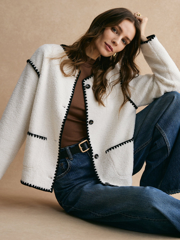 Veste polaire pour femmes avec passepoils - Annalise
