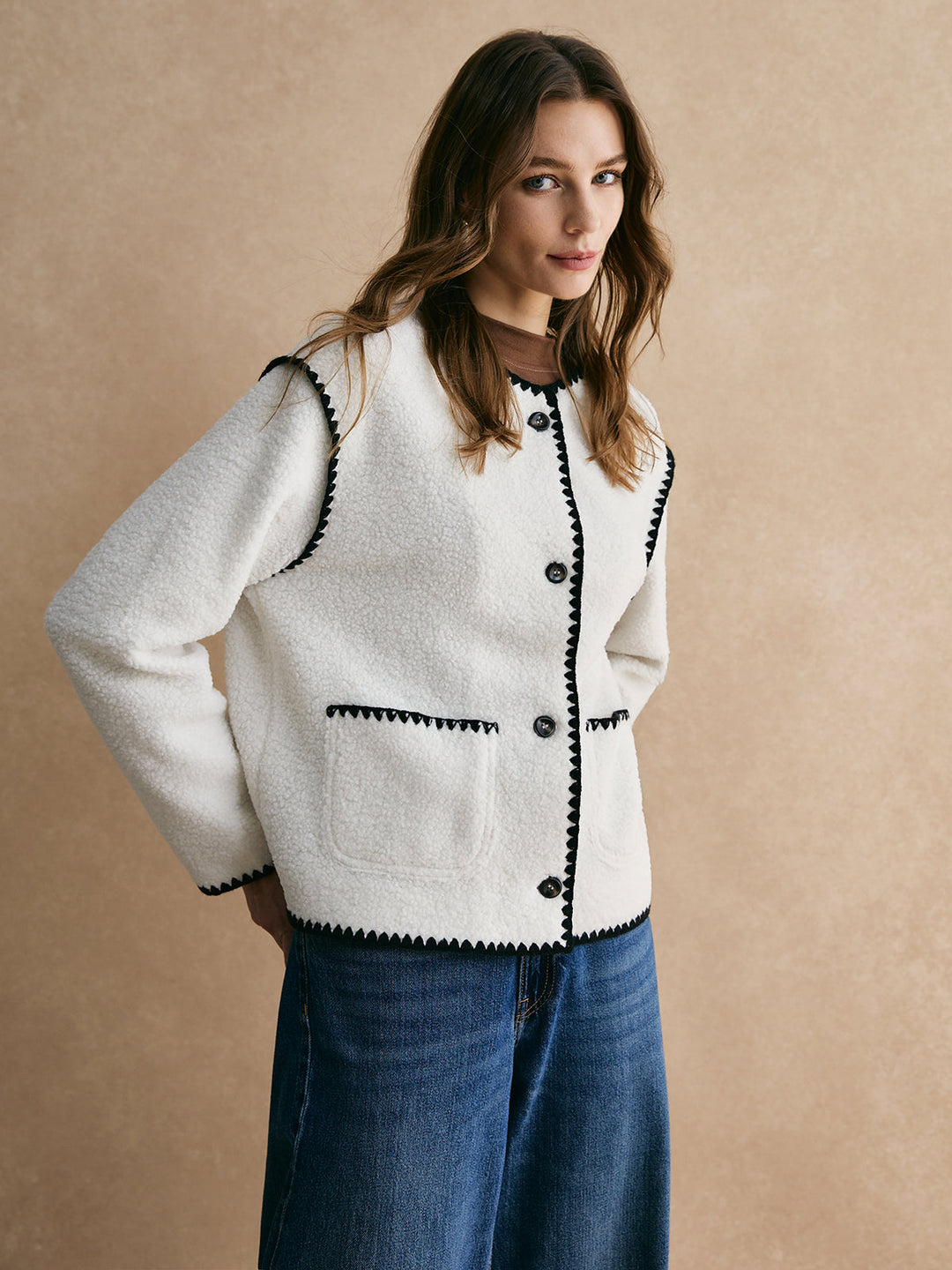 Veste polaire pour femmes avec passepoils - Annalise