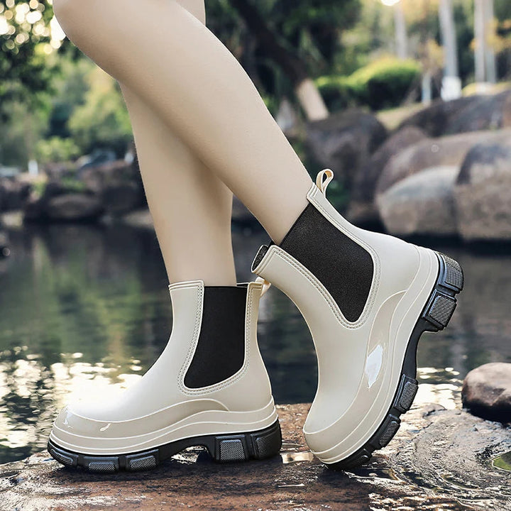Bottes imperméables pour femmes à semelle épaisse et élastique - Liora