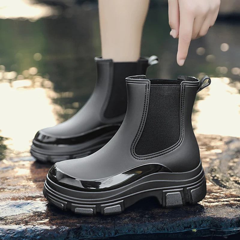 Bottes imperméables pour femmes à semelle épaisse et élastique - Liora