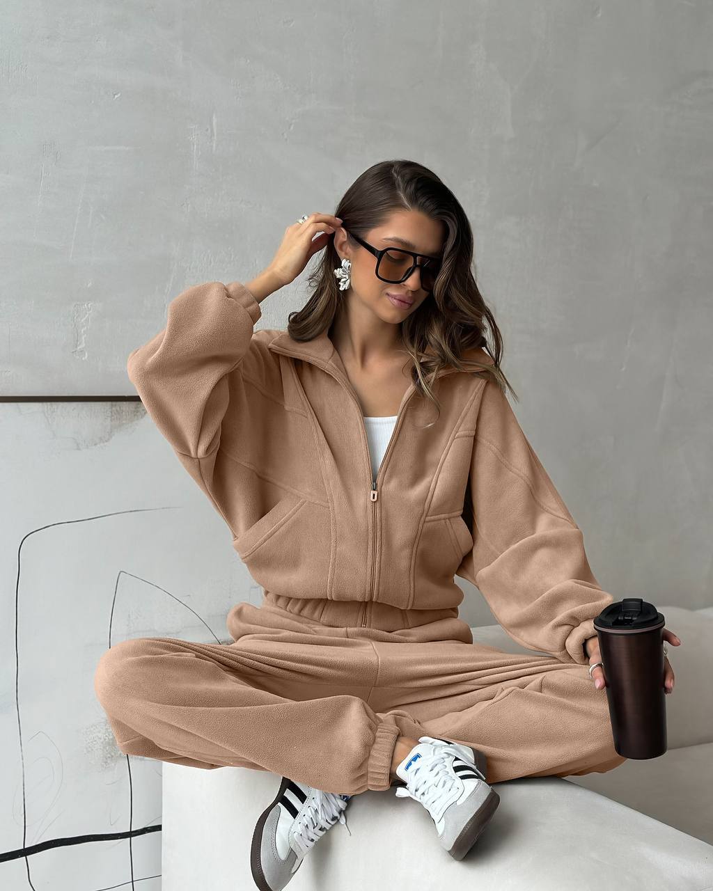 Tenue de sport décontractée à capuche pour femme - Arlette