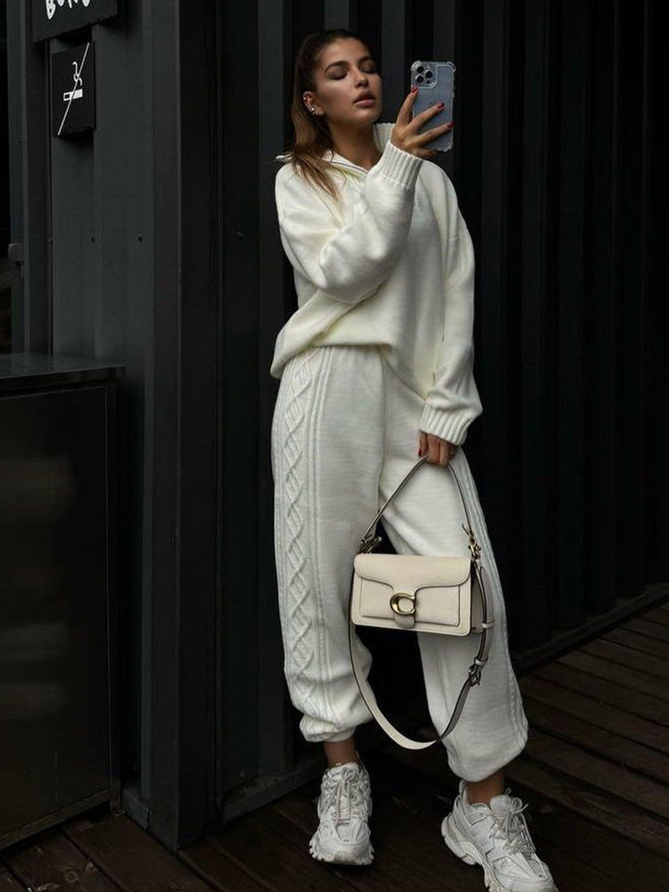 Ensemble de vêtements d'intérieur en maille avec capuche pour femmes - Alessia