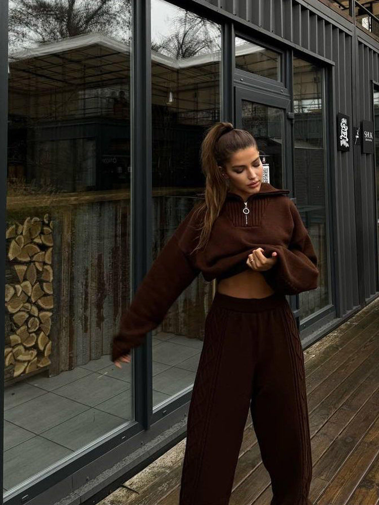 Ensemble de vêtements d'intérieur en maille avec capuche pour femmes - Alessia