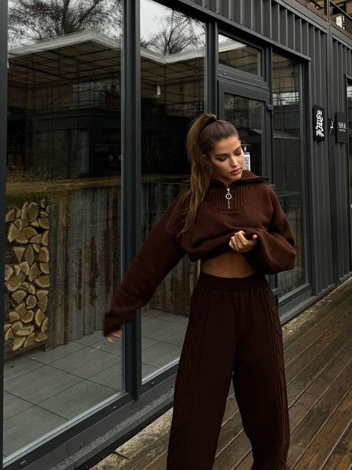 Ensemble de vêtements d'intérieur en maille avec capuche pour femmes - Alessia