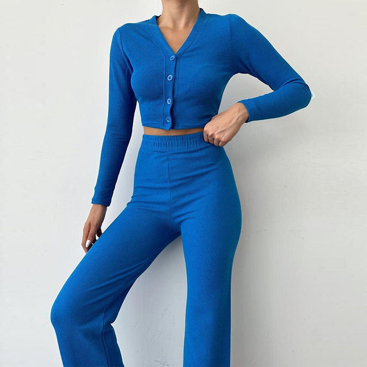 Ensemble crop deux pièces en maille pour femmes - Sofia