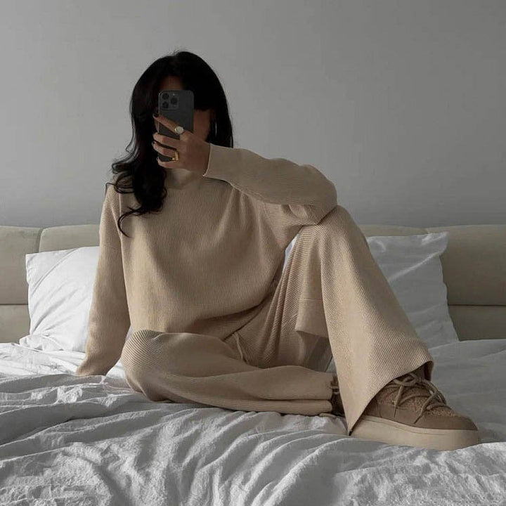 Ensemble à col roulé en tricot pour femmes - Amalia