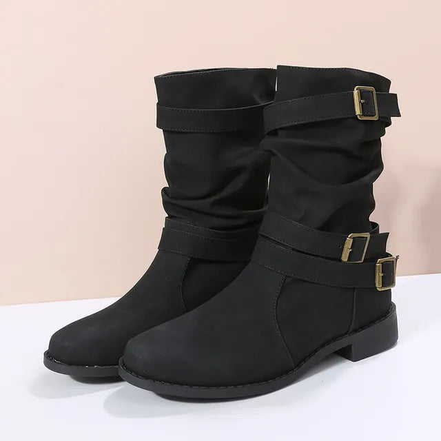 Bottes en cuir végétalien à boucles pour femmes - Linnea