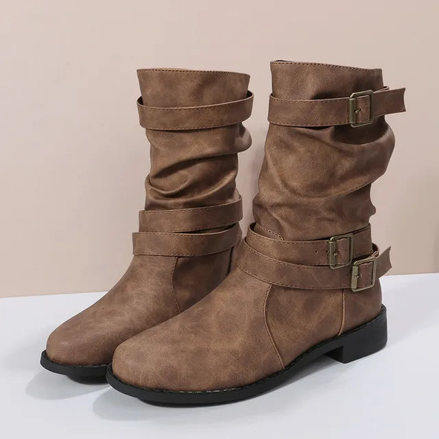 Bottes en cuir végétalien à boucles pour femmes - Linnea