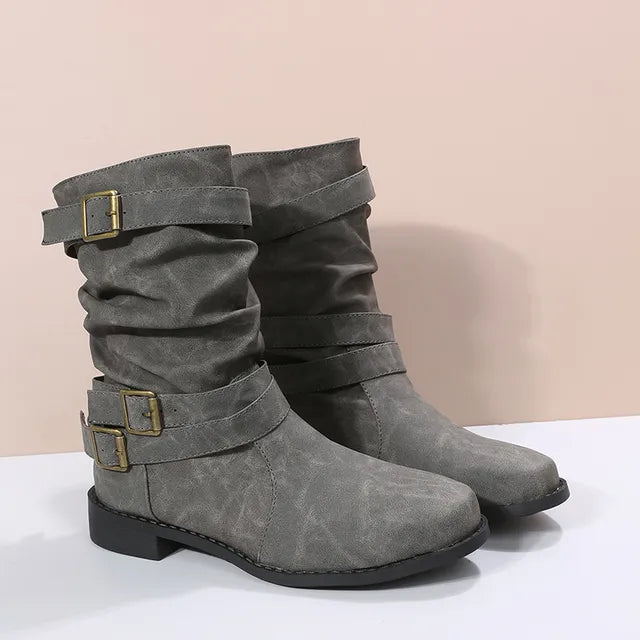 Bottes en cuir végétalien à boucles pour femmes - Linnea