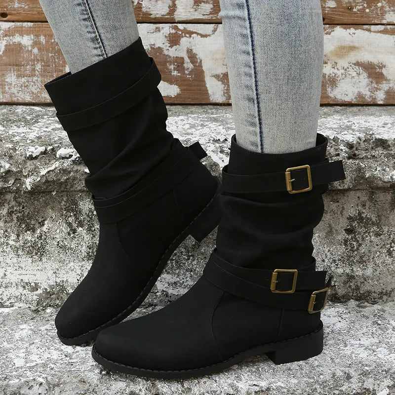 Bottes en cuir végétalien à boucles pour femmes - Linnea
