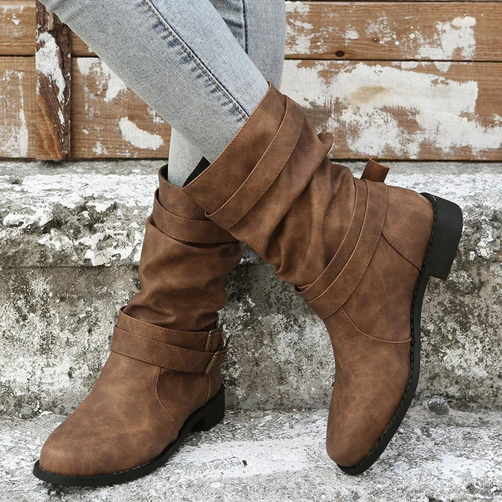 Bottes en cuir végétalien à boucles pour femmes - Linnea
