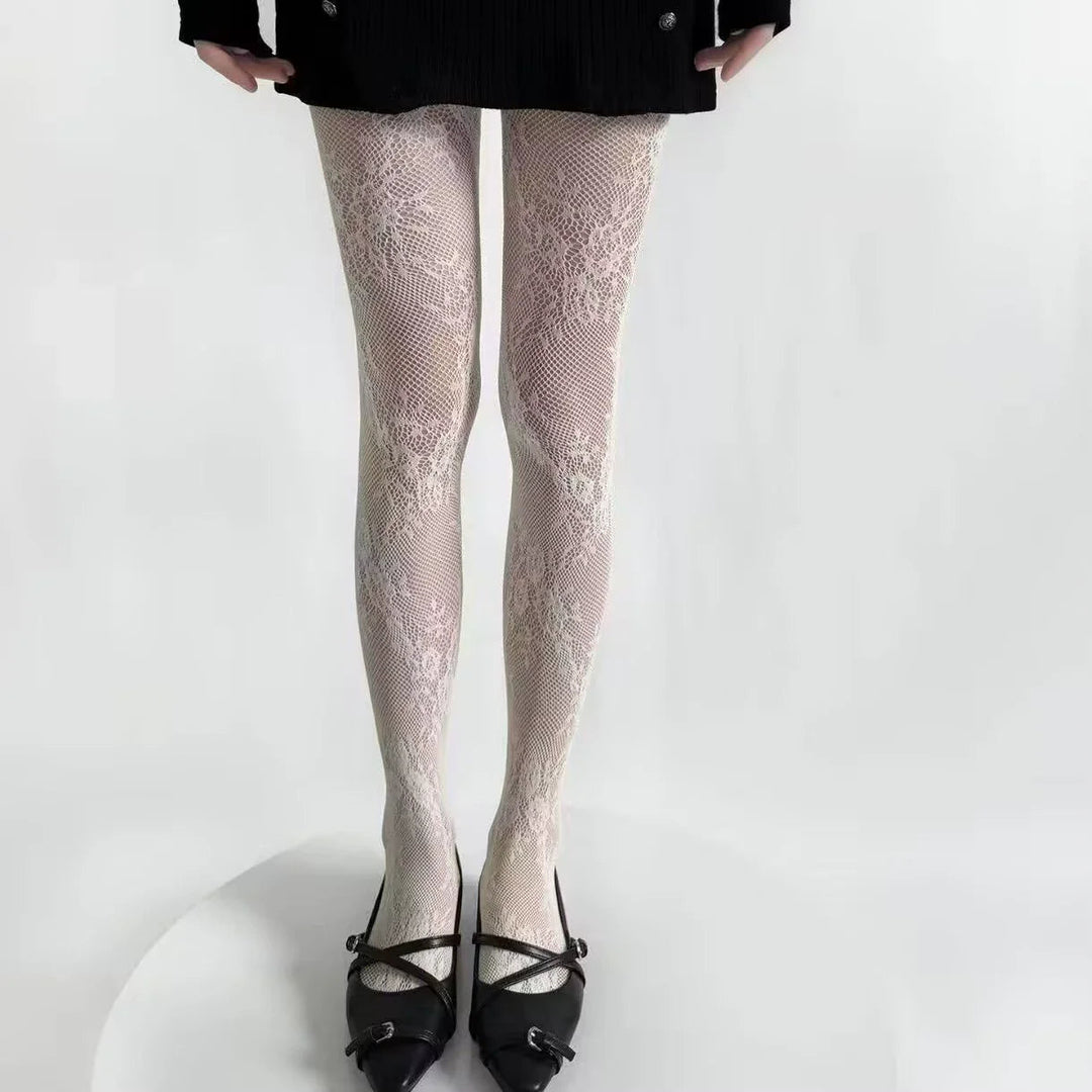 Bas résille avec motif floral - Avata