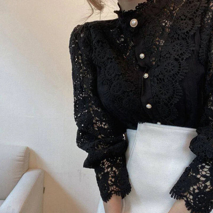 Chemisier en dentelle à manches longues pour femme - Elisabetta
