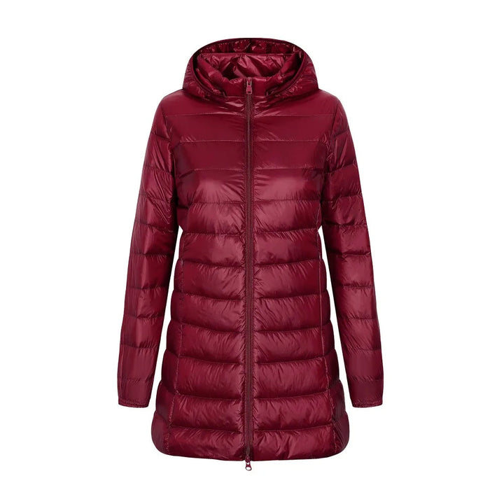 Veste longue matelassée à capuche pour femme - Yvette