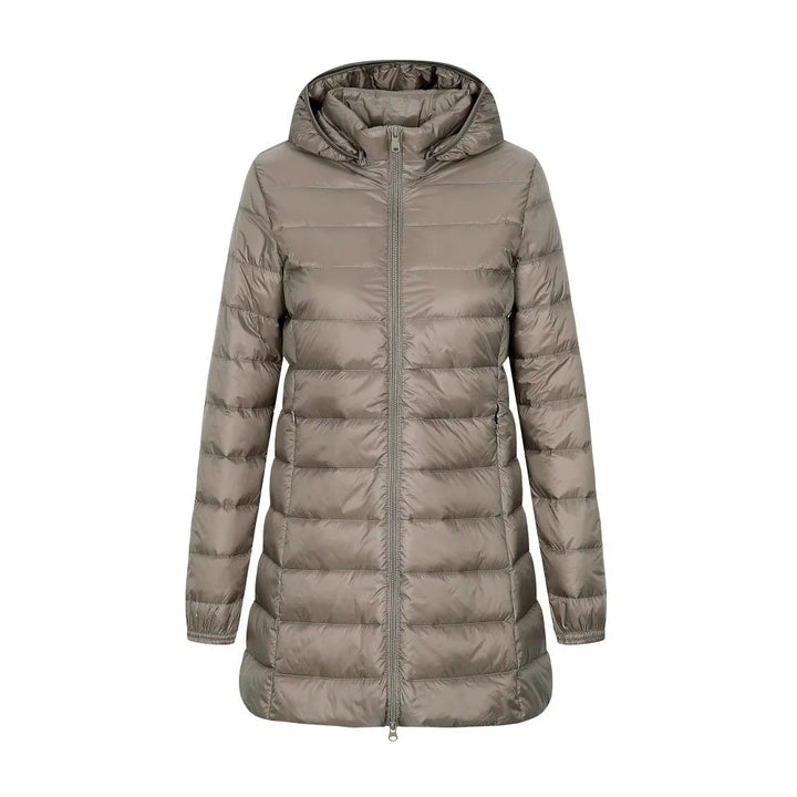 Veste longue matelassée à capuche pour femme - Yvette