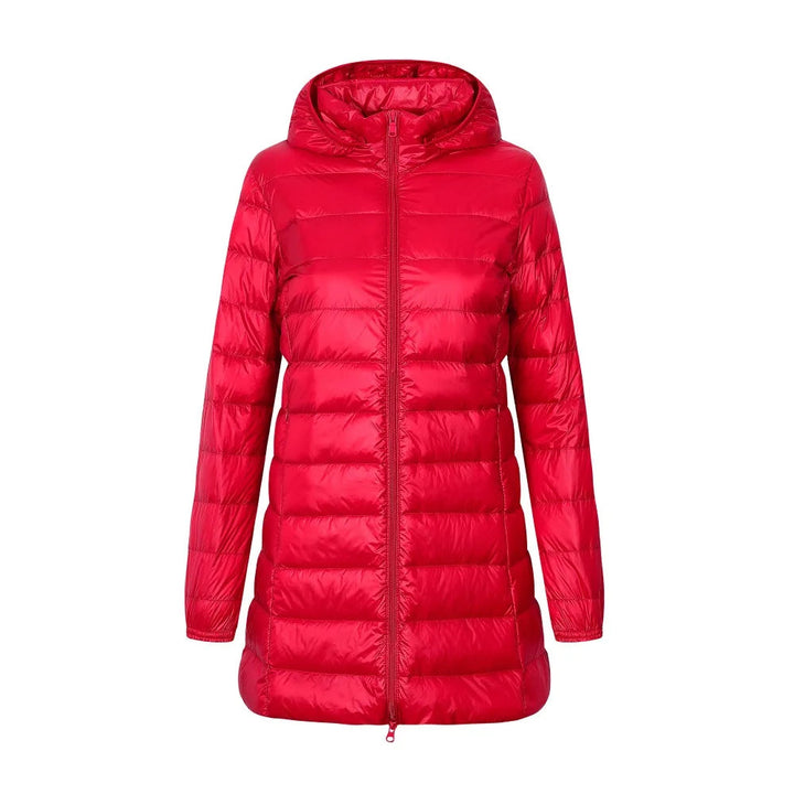 Veste longue matelassée à capuche pour femme - Yvette