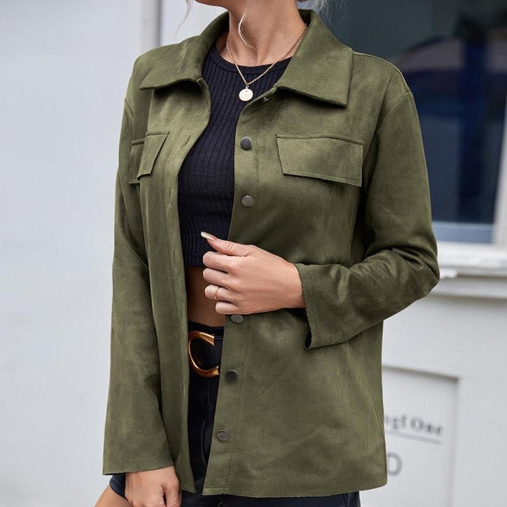 Veste en daim à boutons pour femme - Valay