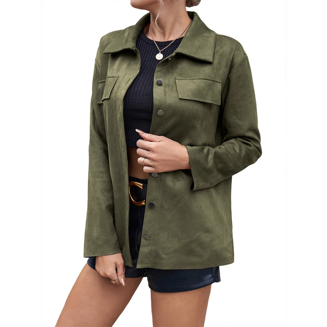 Veste en daim à boutons pour femme - Valay