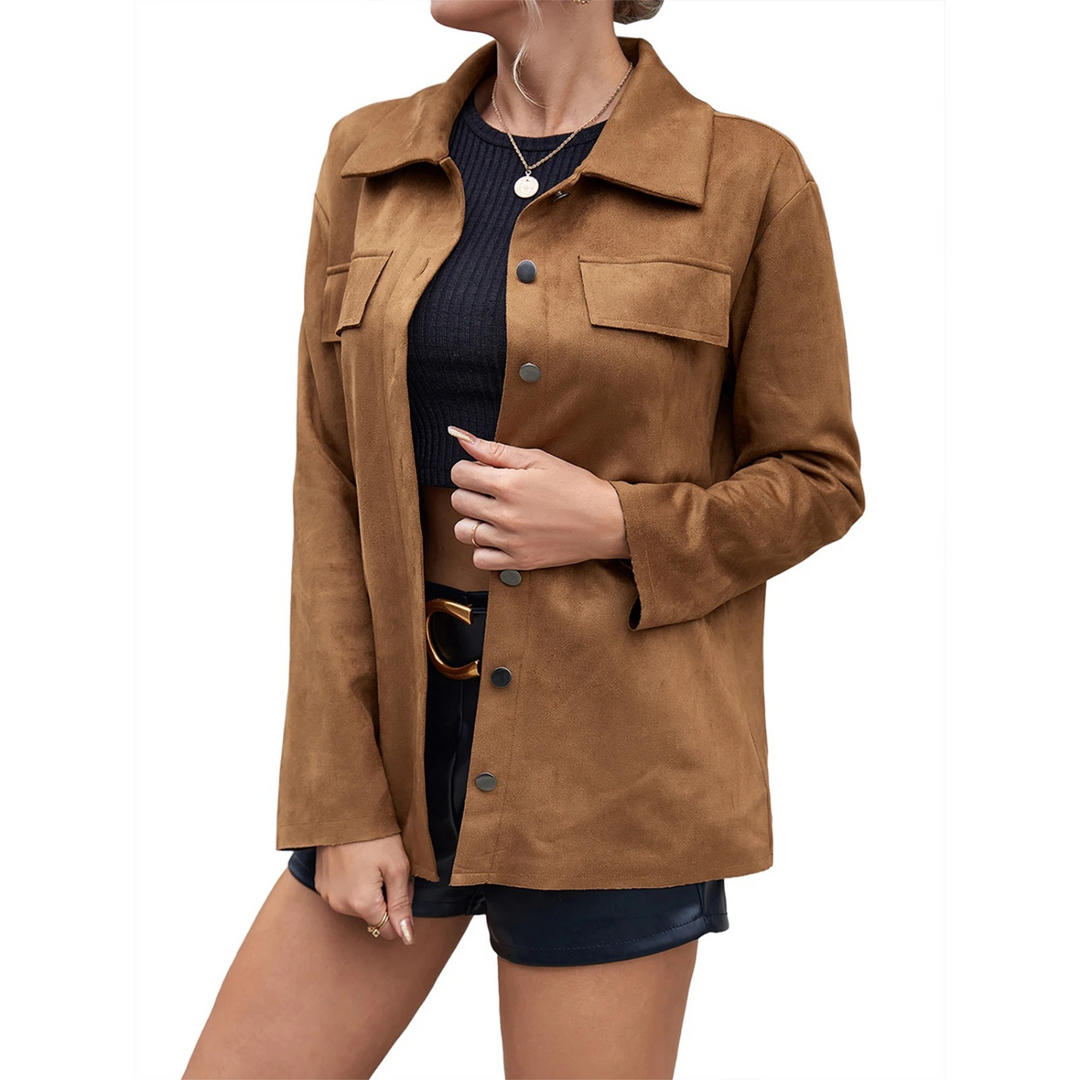 Veste en daim à boutons pour femme - Valay