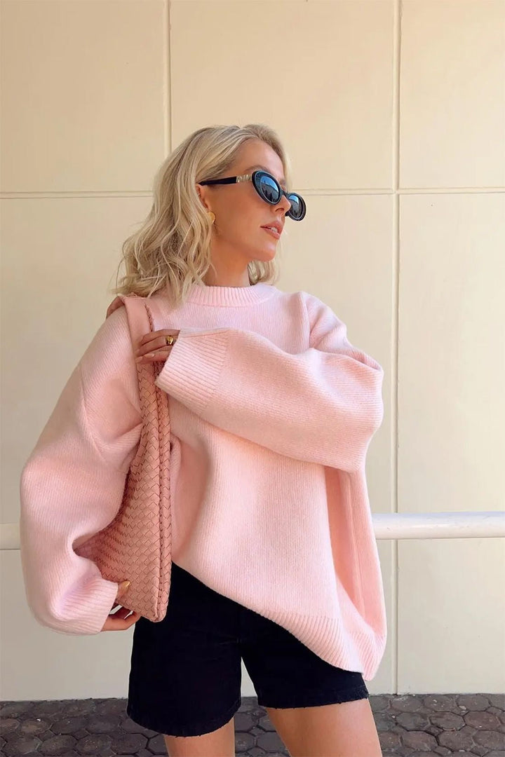 Pull surdimensionné en tricot doux pour femmes, style décontracté - Karina