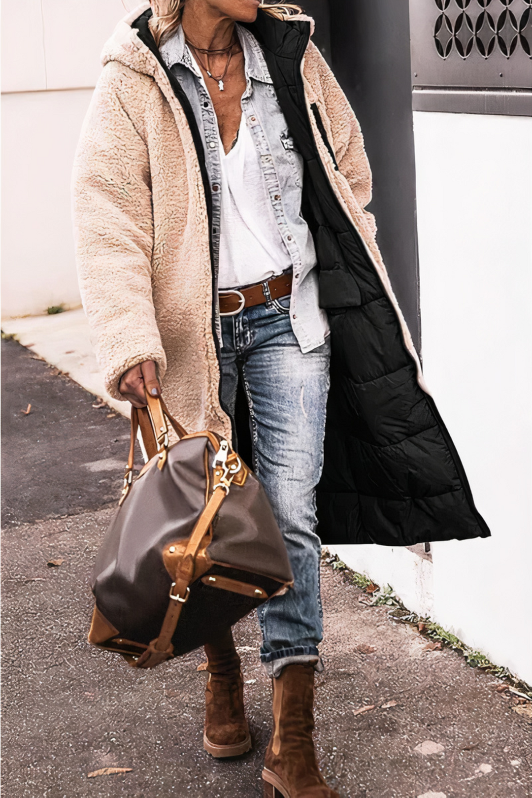 Manteau long matelassé avec doublure intérieure chaude - Greta