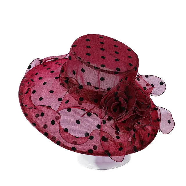 Mode Dot Chiffon Seau Chapeau