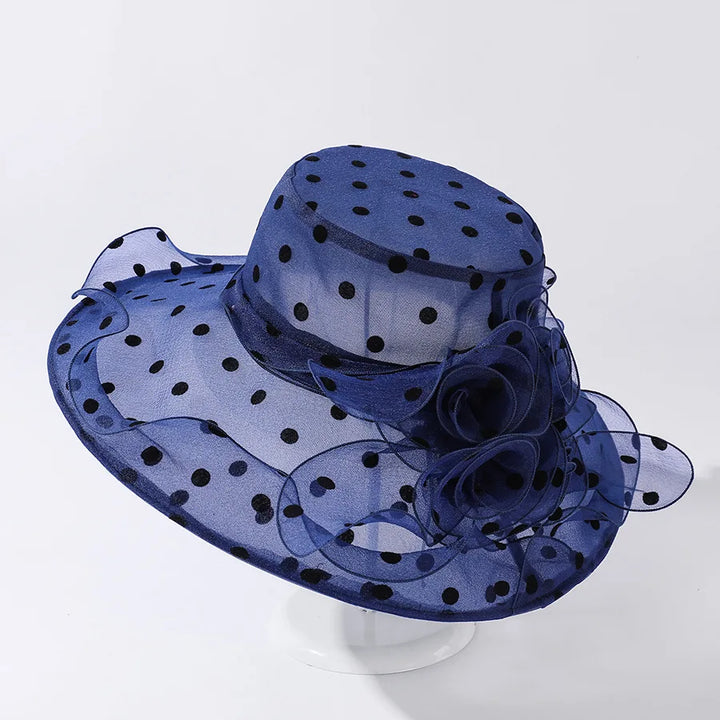 Mode Dot Chiffon Seau Chapeau