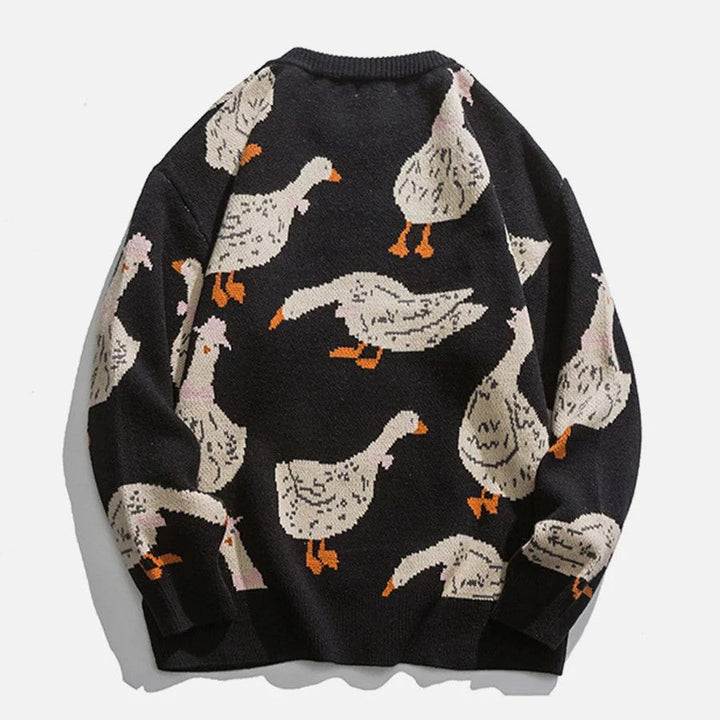 Haleny - Pull ras du cou à motif canard