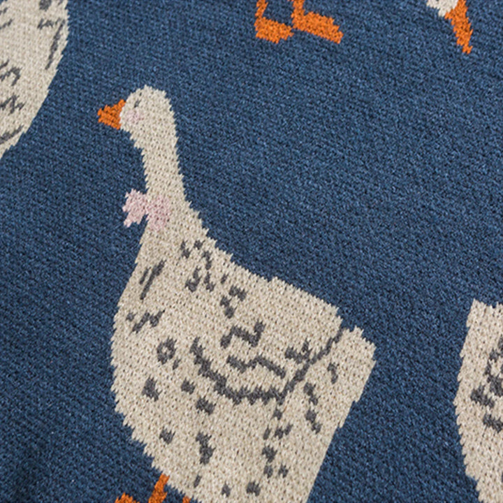 Haleny - Pull ras du cou à motif canard