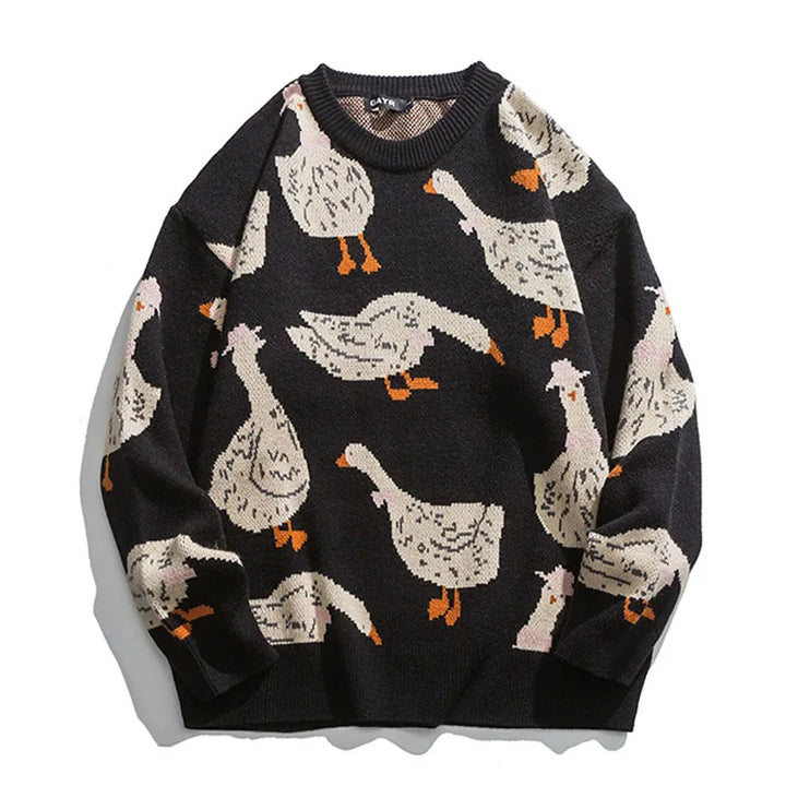 Haleny - Pull ras du cou à motif canard