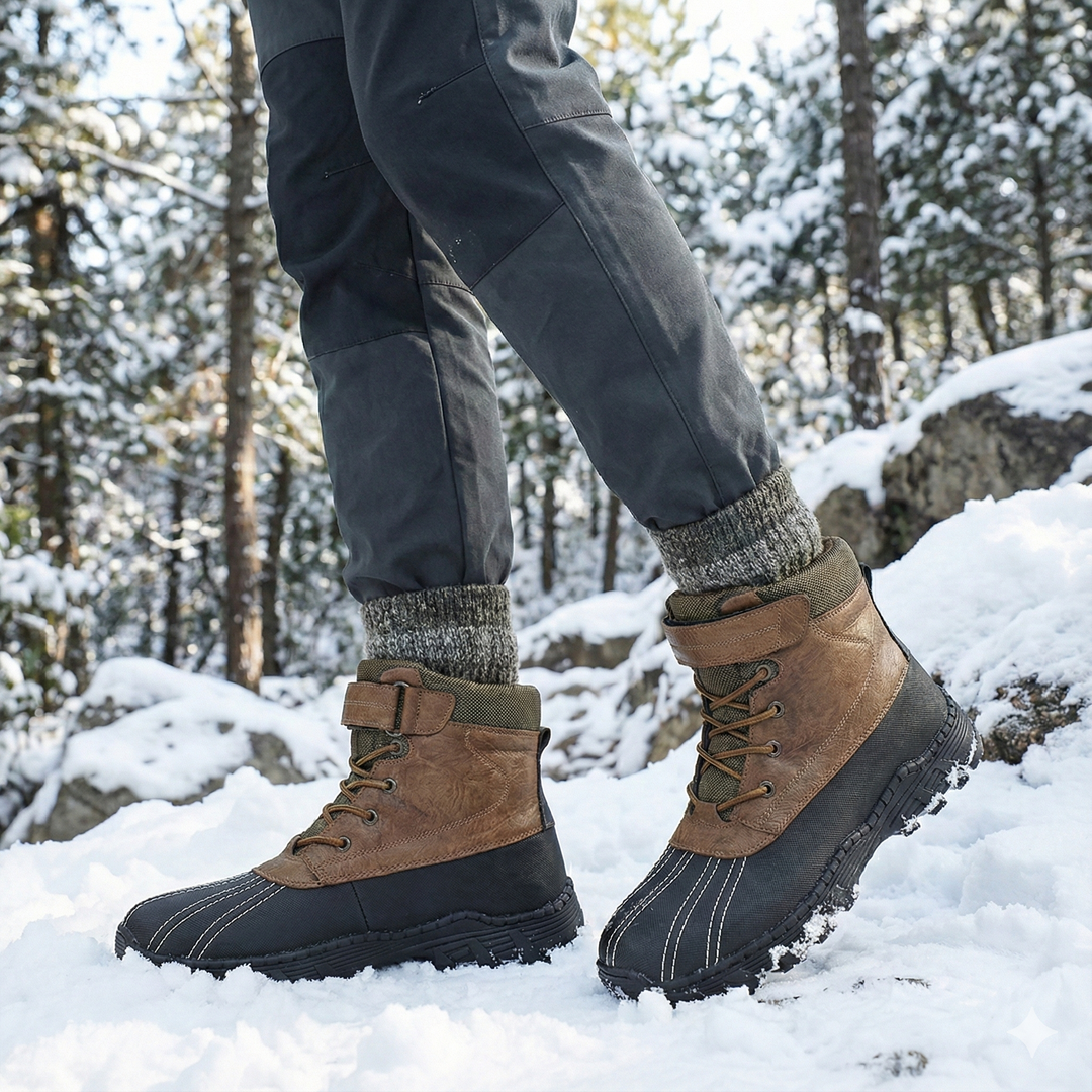 Bottes d'hiver imperméables à lacets pour hommes - Raveln