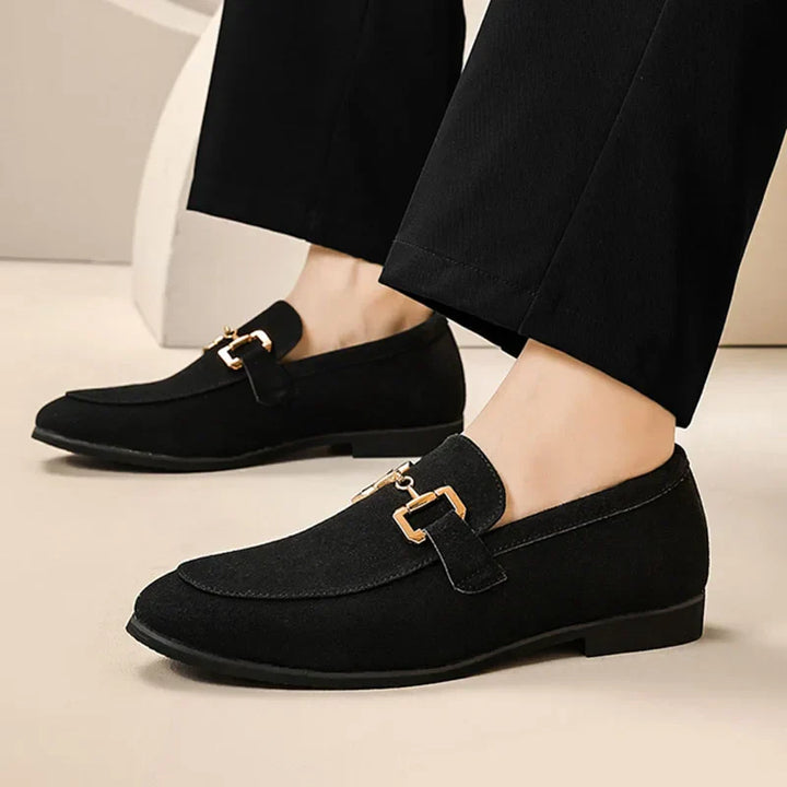 Lorenzo - Mocassins en daim avec boucle en métal