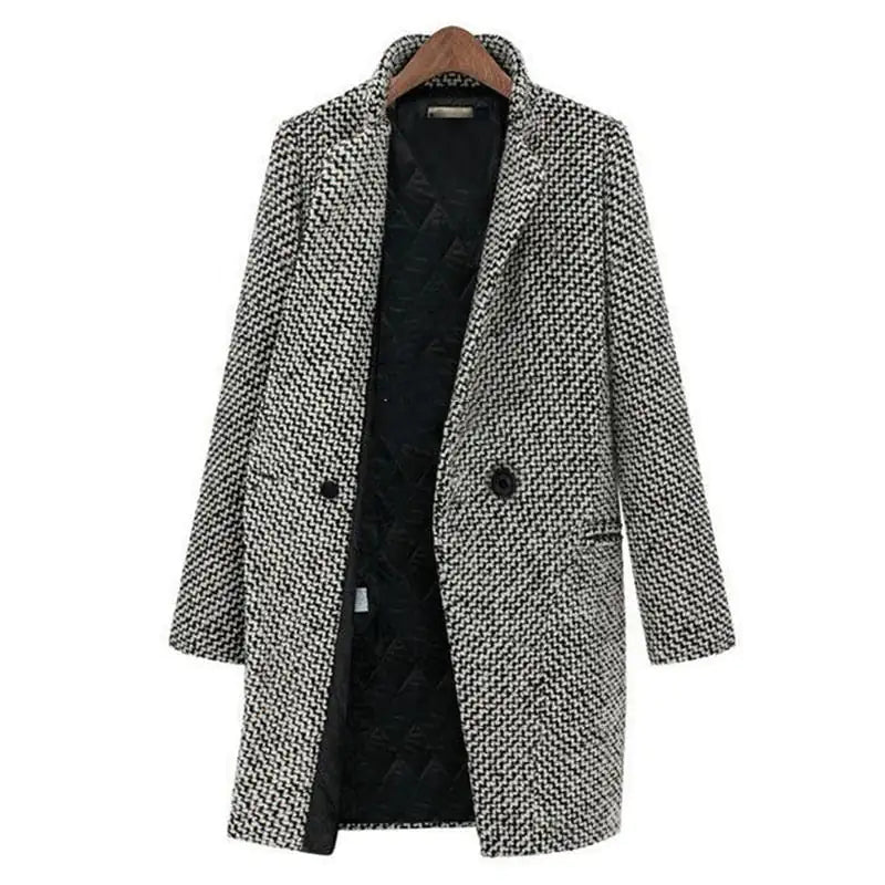 Élégant manteau long en laine pour femme