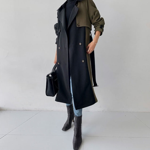 Lina - Manteau trench style chic marine et olive