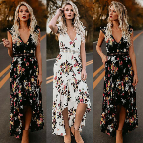 Bella - Robe Maxi Vintage Sexy à Imprimé Floral Fiesta