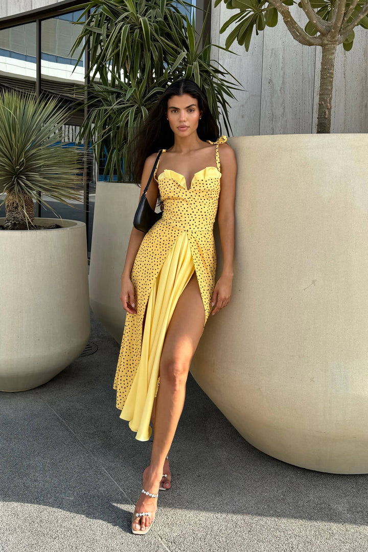 Stefania - Robe longue décolletée en V