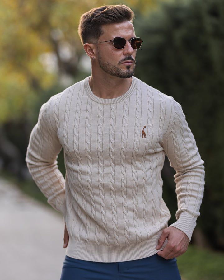 Pull en tricot tressé pour hommes - Lioren