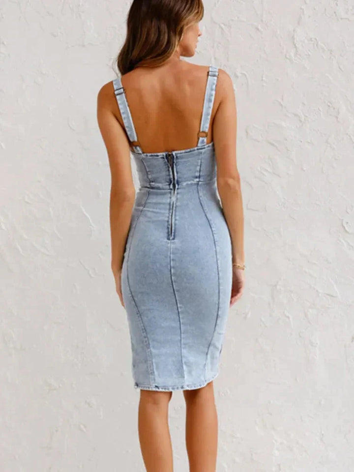 Jarra - Robe en denim à bretelles ajustables