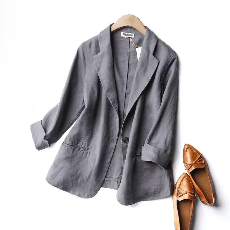 Blazer décontracté en lin pour femme - Amara